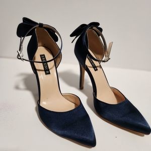 Navy Satin Dress Heels